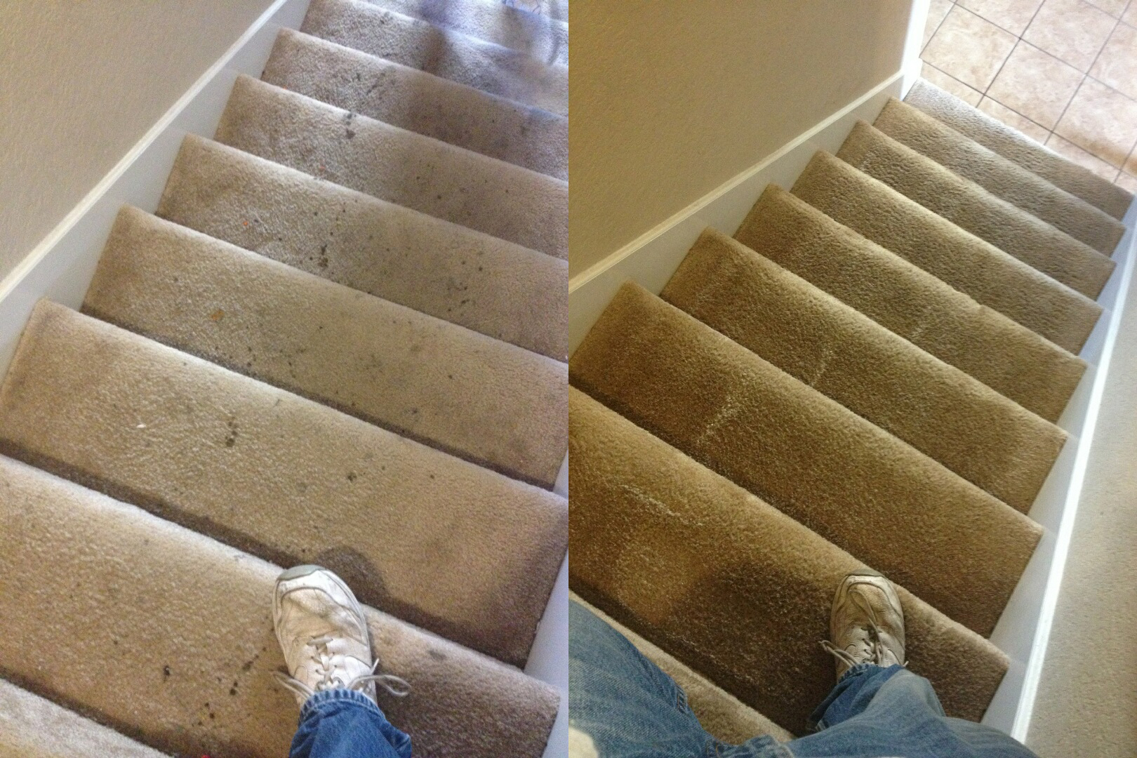 Stairs Before After Carpet Cleaning San Antonio